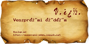 Veszprémi Ádám névjegykártya
